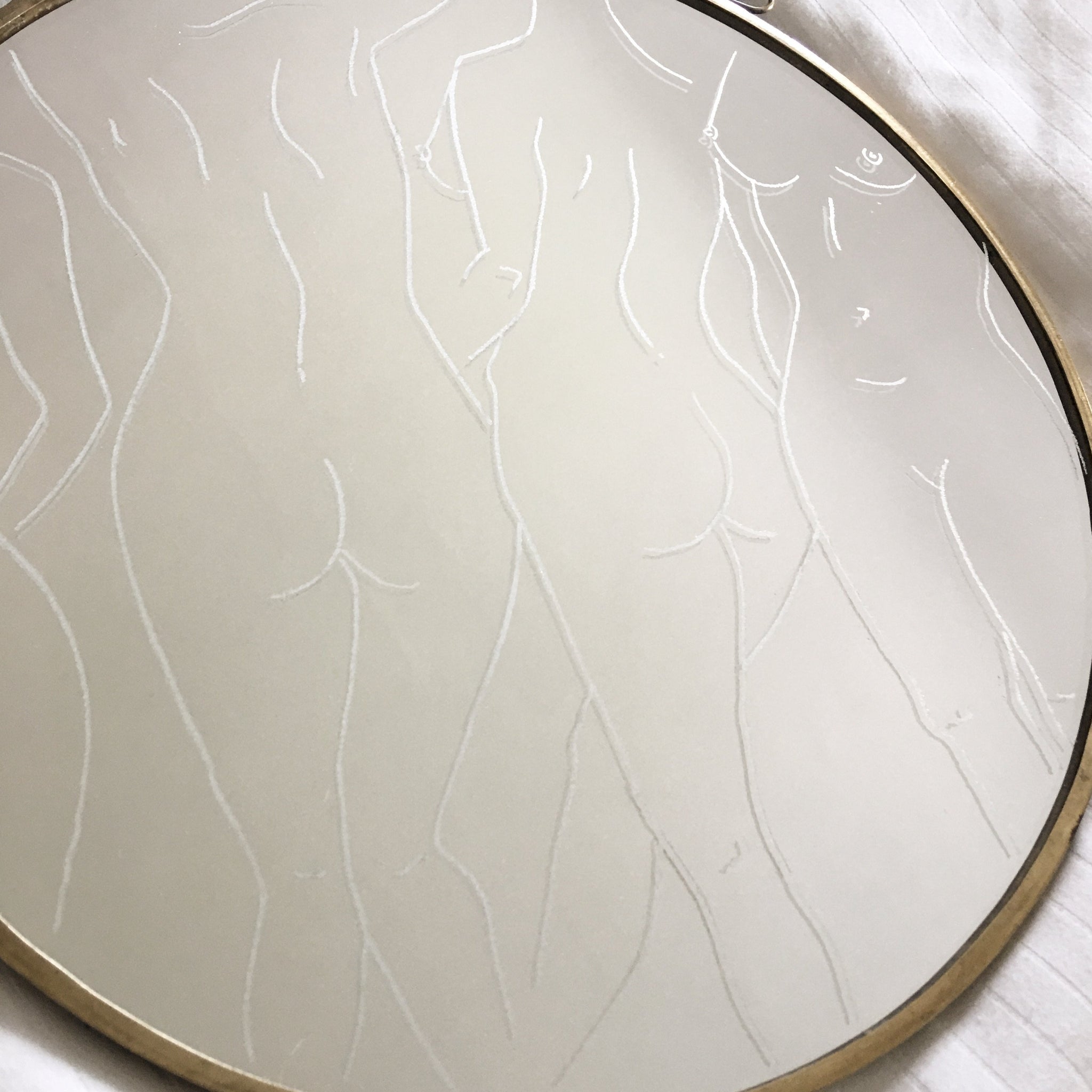 engraved mirror - life drawing