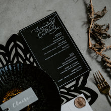 Load image into Gallery viewer, modern calligraphy wedding menu