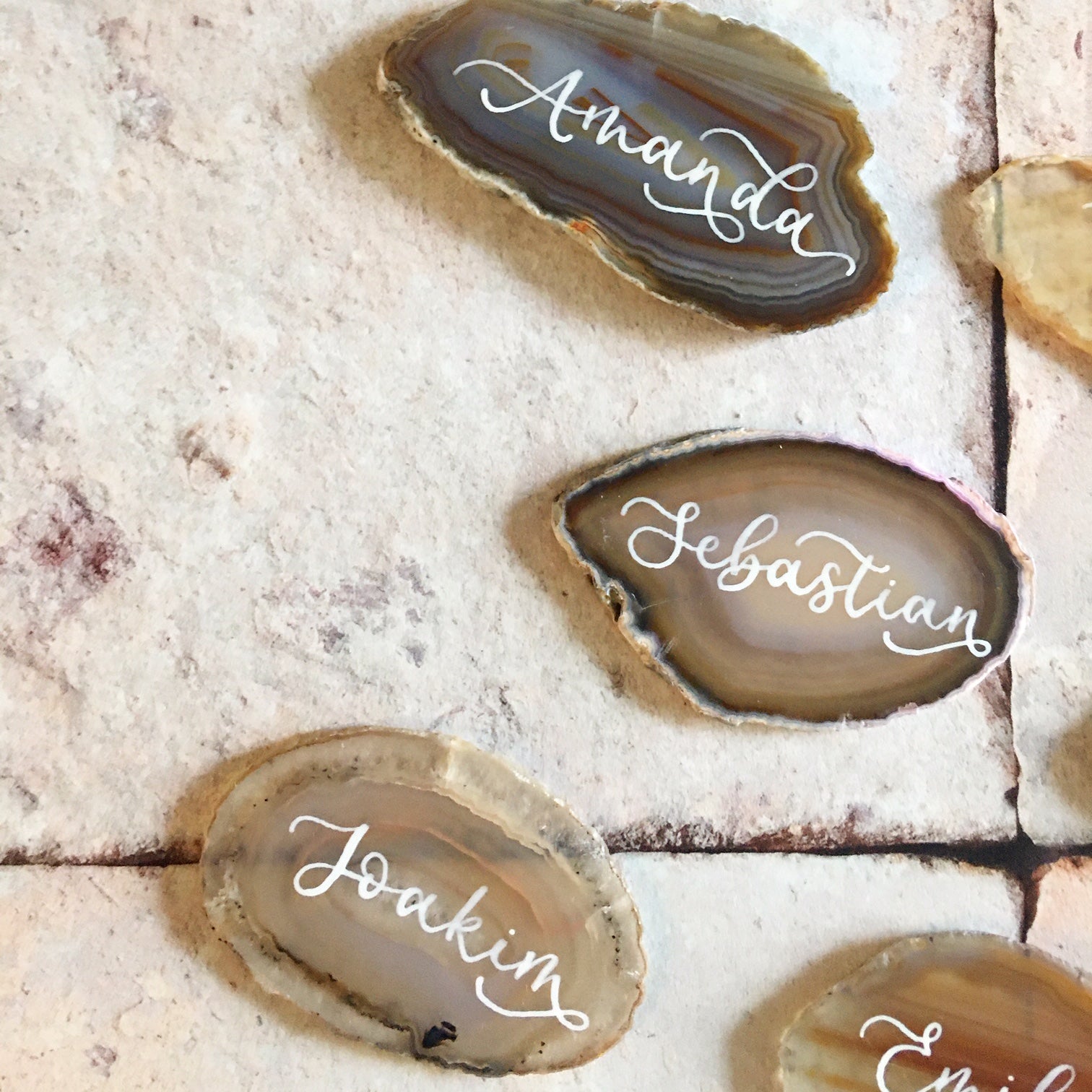 natural agate wedding favour