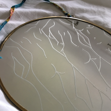 Load image into Gallery viewer, Hand Engraved Nude Circular Mirror