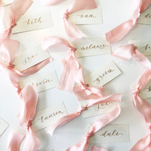 Load image into Gallery viewer, Pink Silk Place Cards