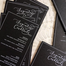 Load image into Gallery viewer, Black wedding menus