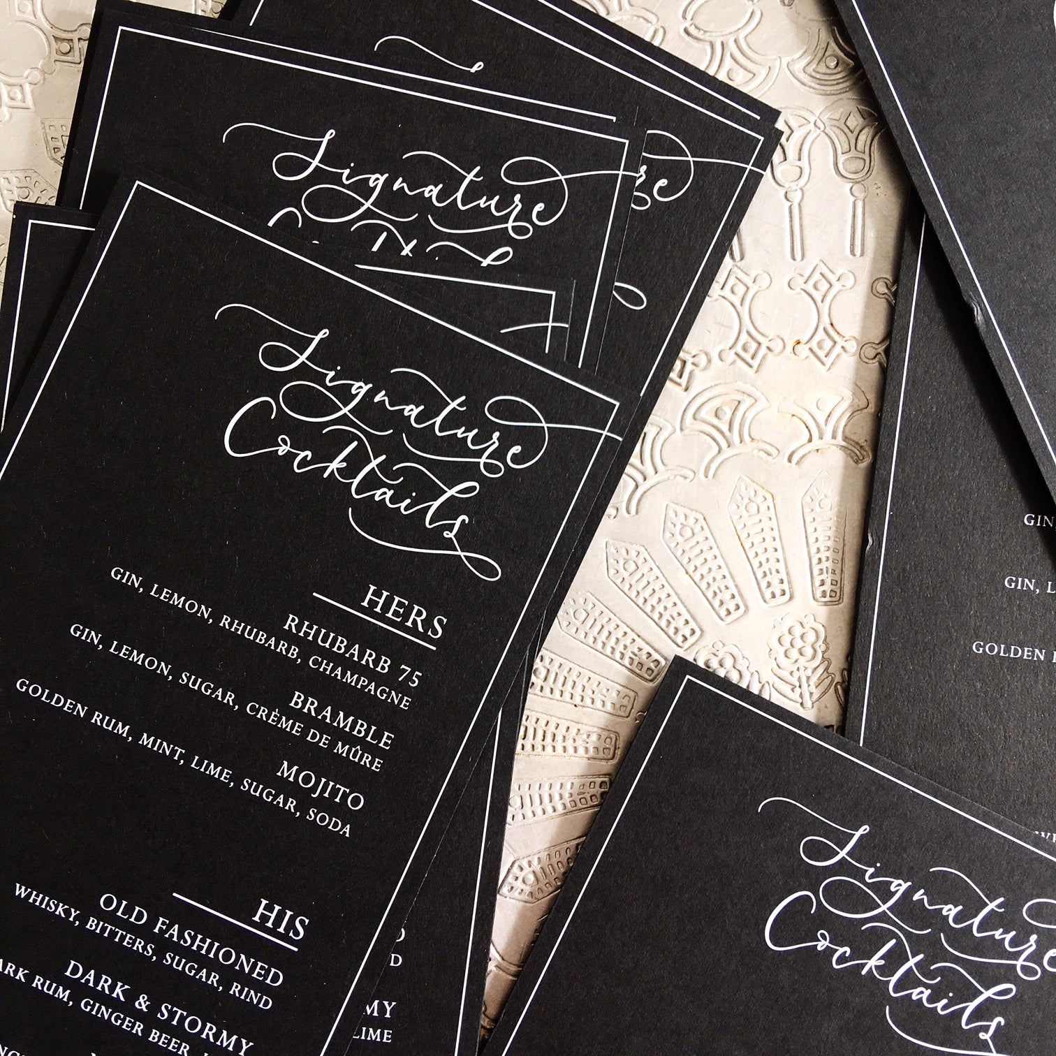 Black wedding menus
