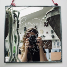 Load image into Gallery viewer, Hand Engraved Modern Calligraphy Mirror