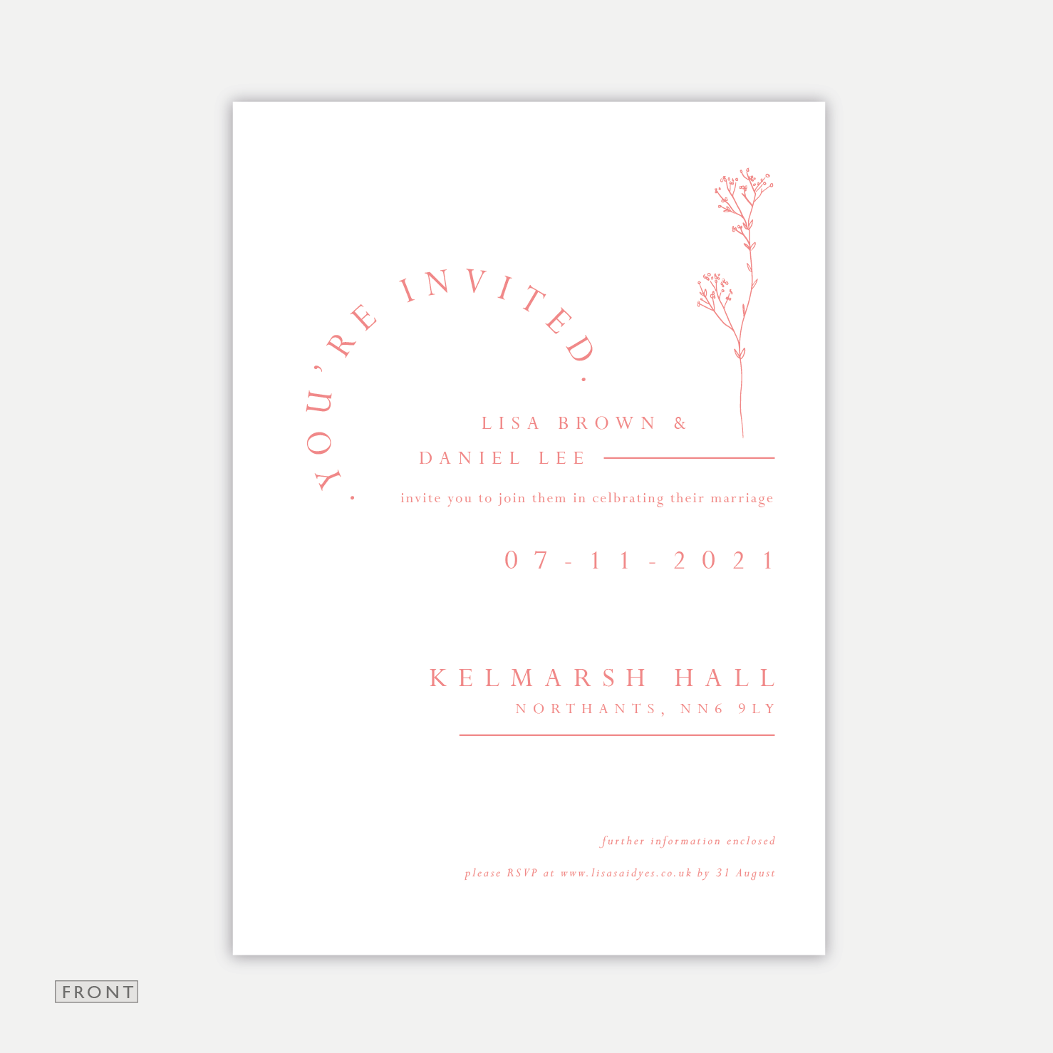 Contemporary Wild Flower - Wedding Invitation