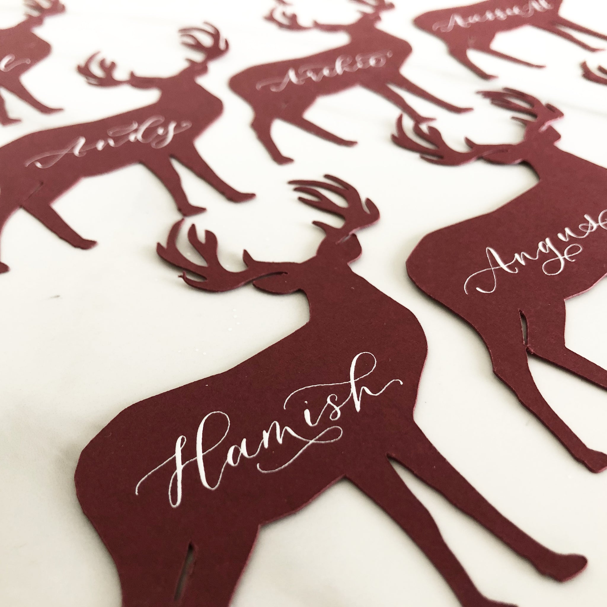 Red christmas place cards