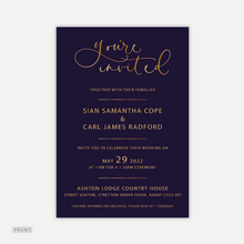 Load image into Gallery viewer, Plum &amp; Gold - Wedding Invitation