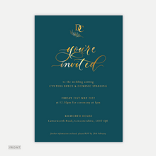 Load image into Gallery viewer, Teal Foliage - Wedding Invitation