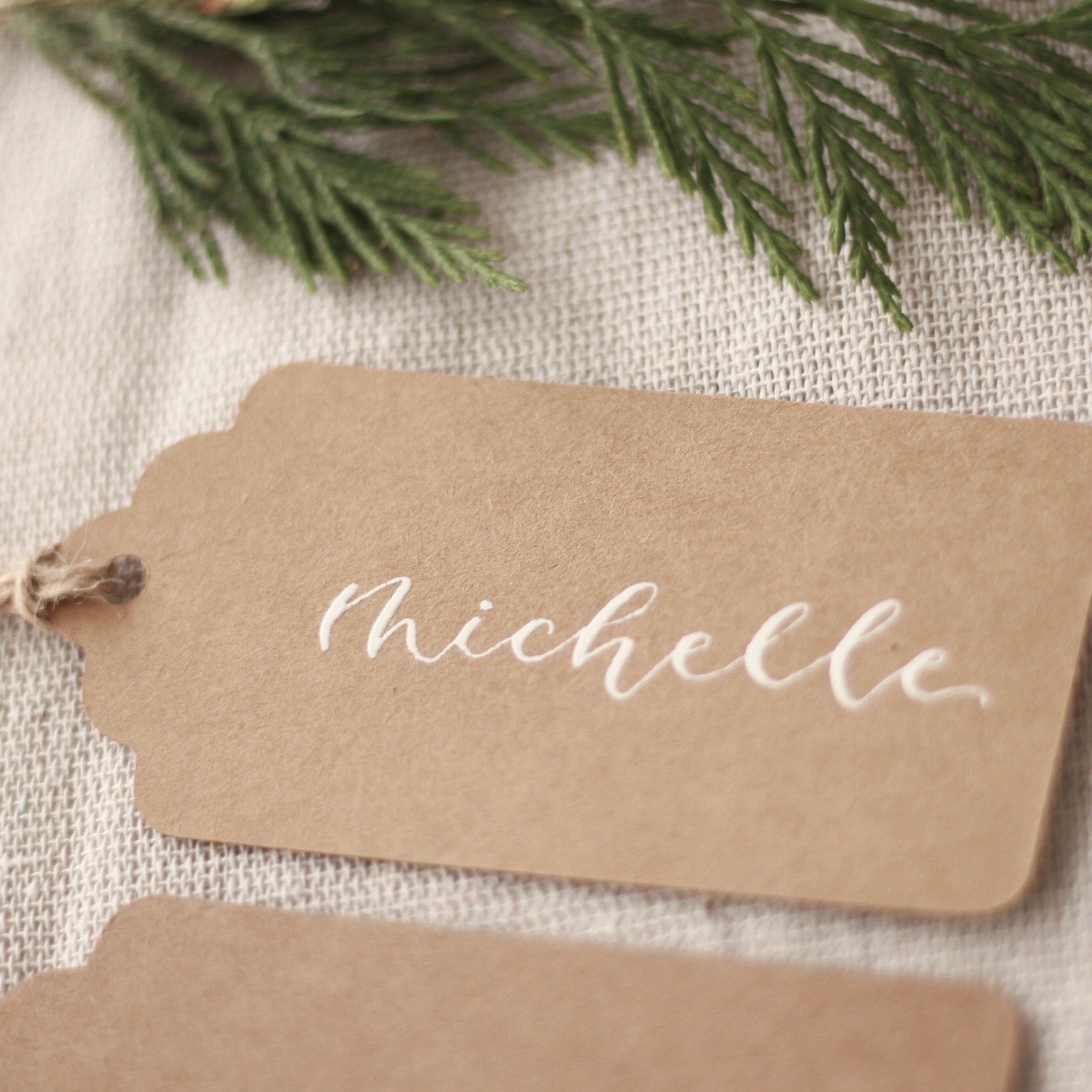Kraft Luggage Tag Place Cards