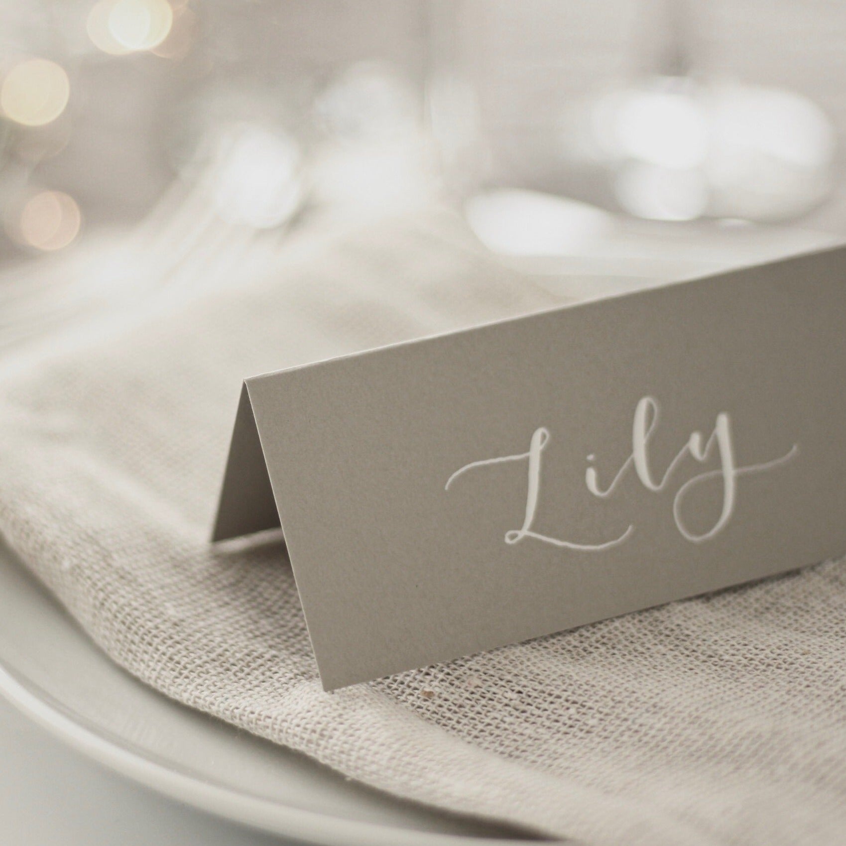Dove Grey Place Cards