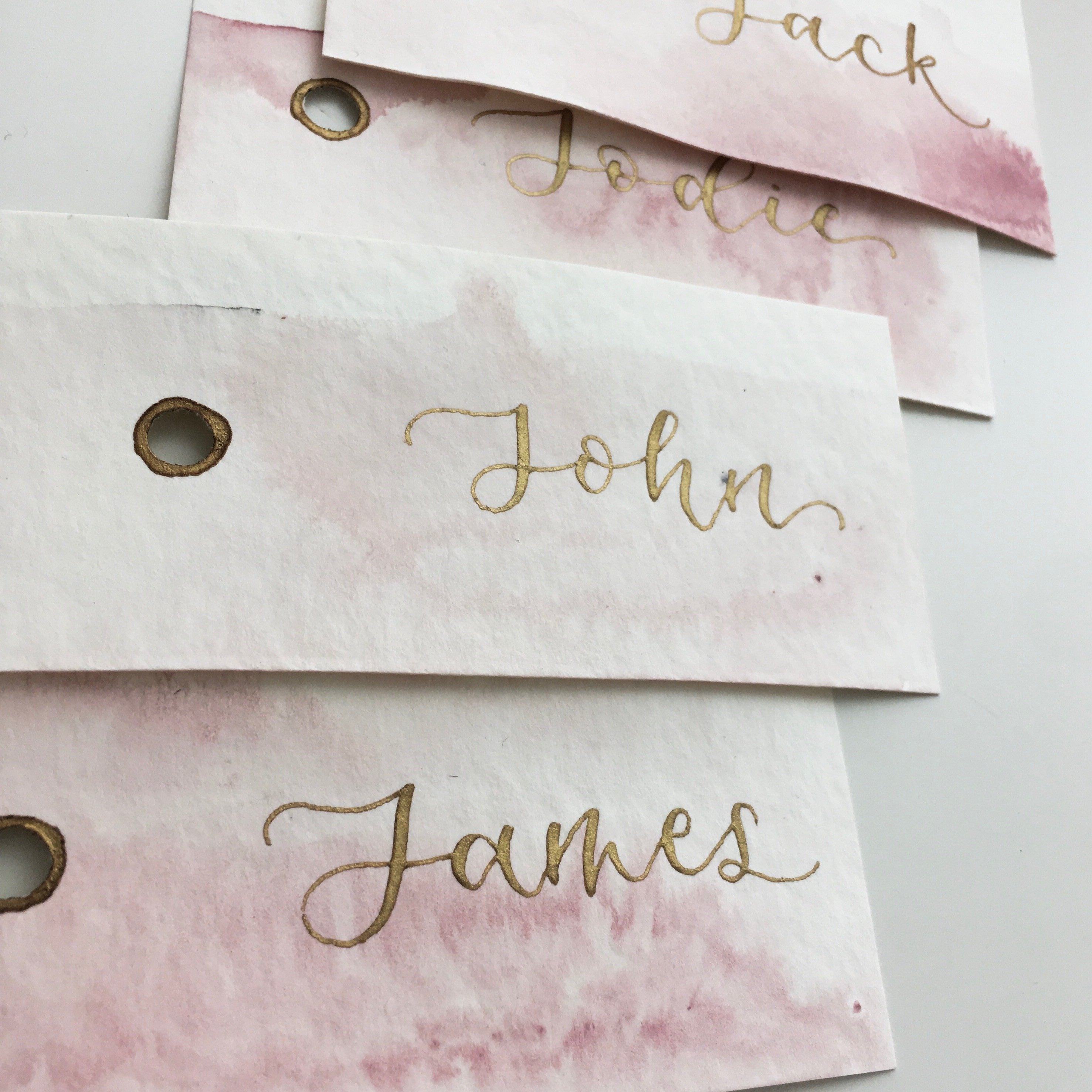 Pink Watercolour Place Cards