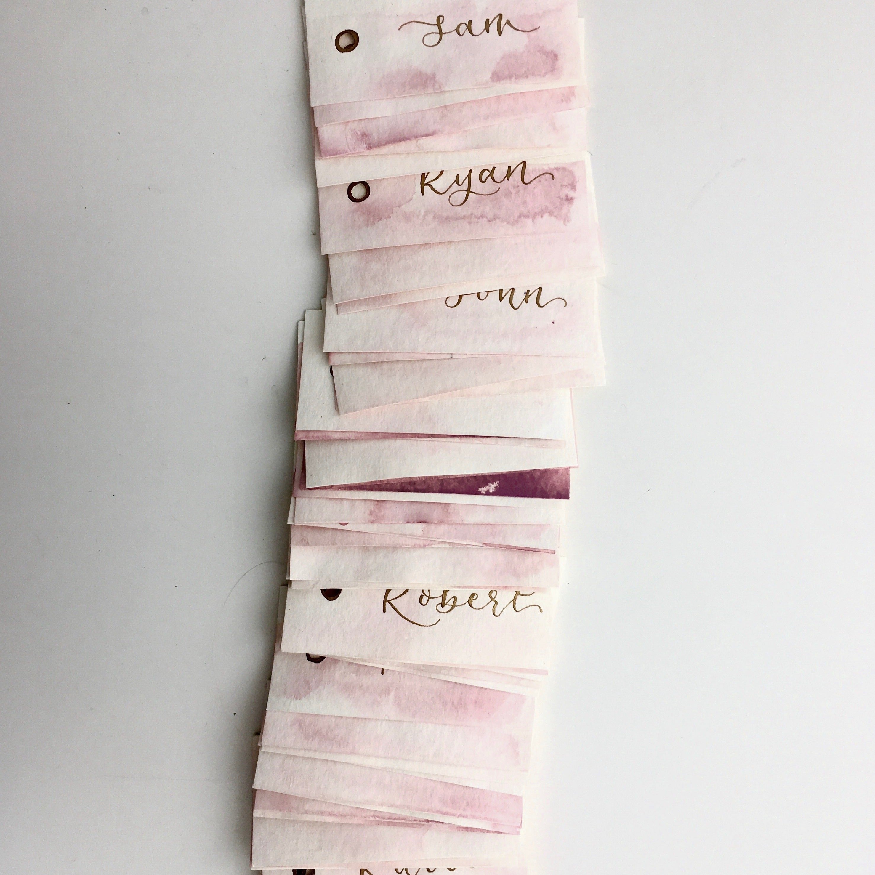 Pink Watercolour Place Cards