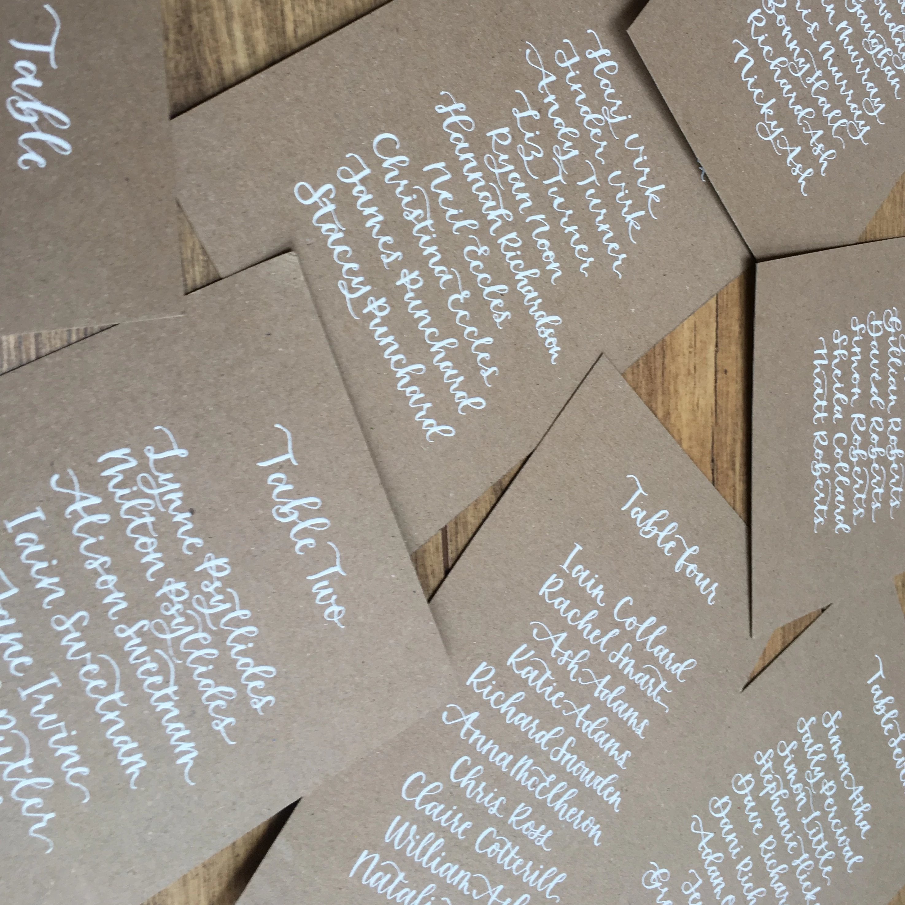 Kraft Table Plan Cards