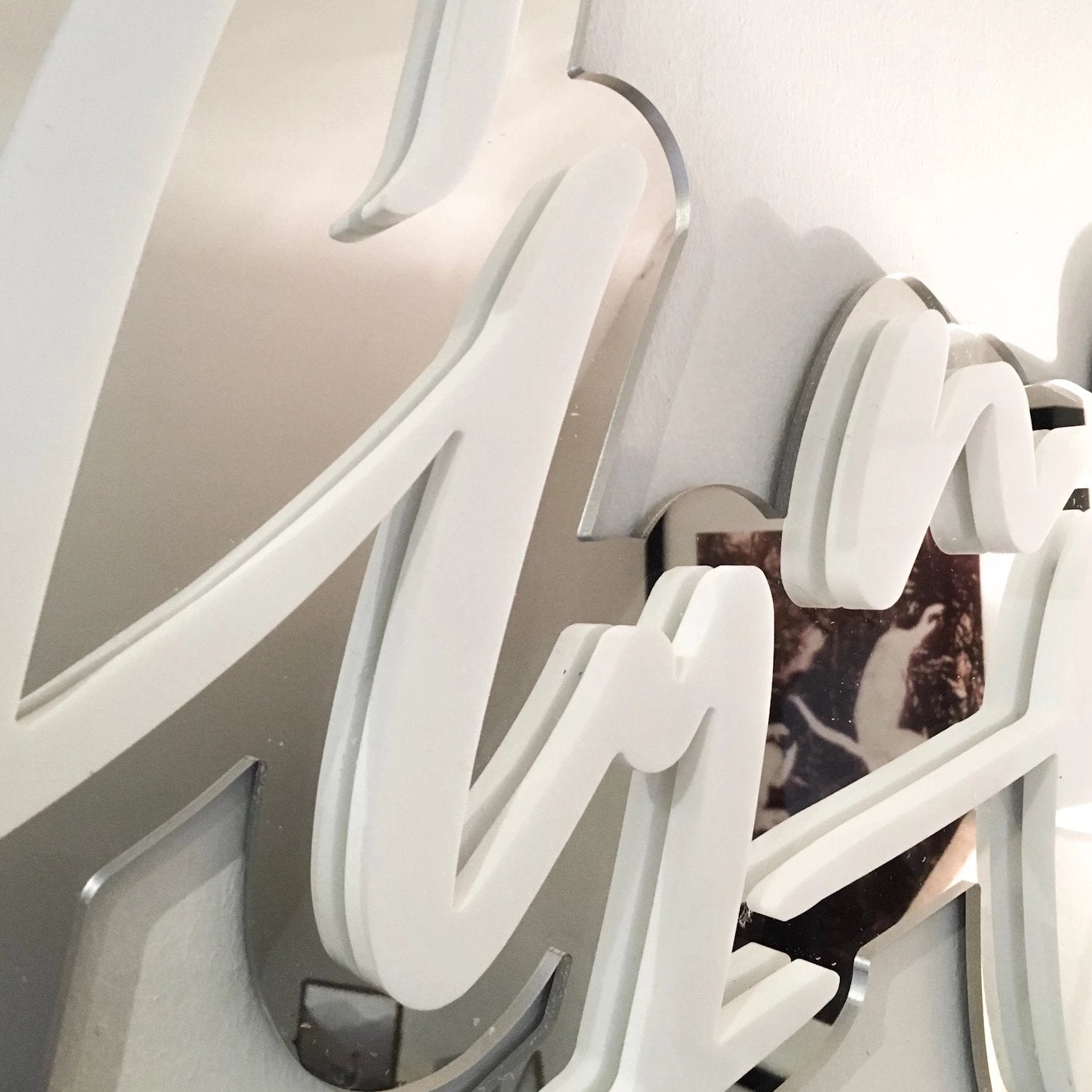 White Perspex Mirror Signage 'Fly me to the Moon'