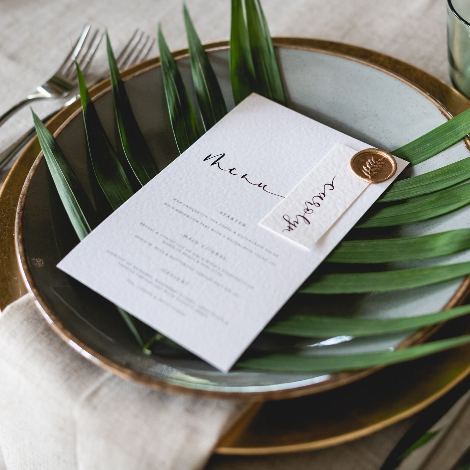 Wax Seal Menu with Place Card