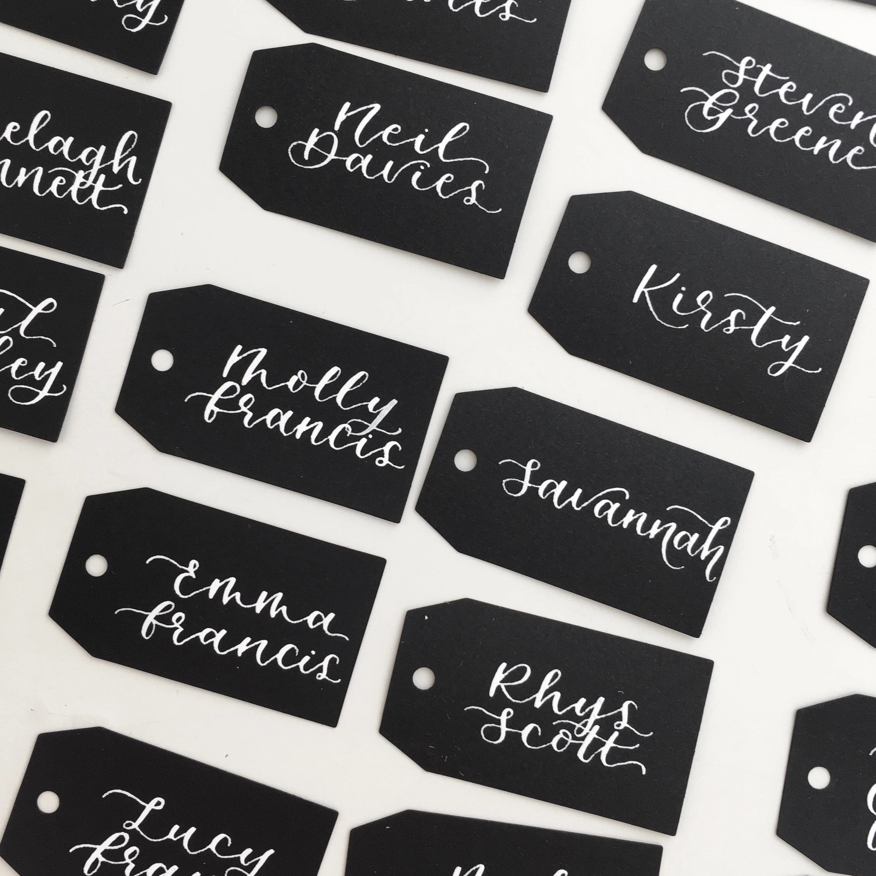 Black Tag Style Place Card
