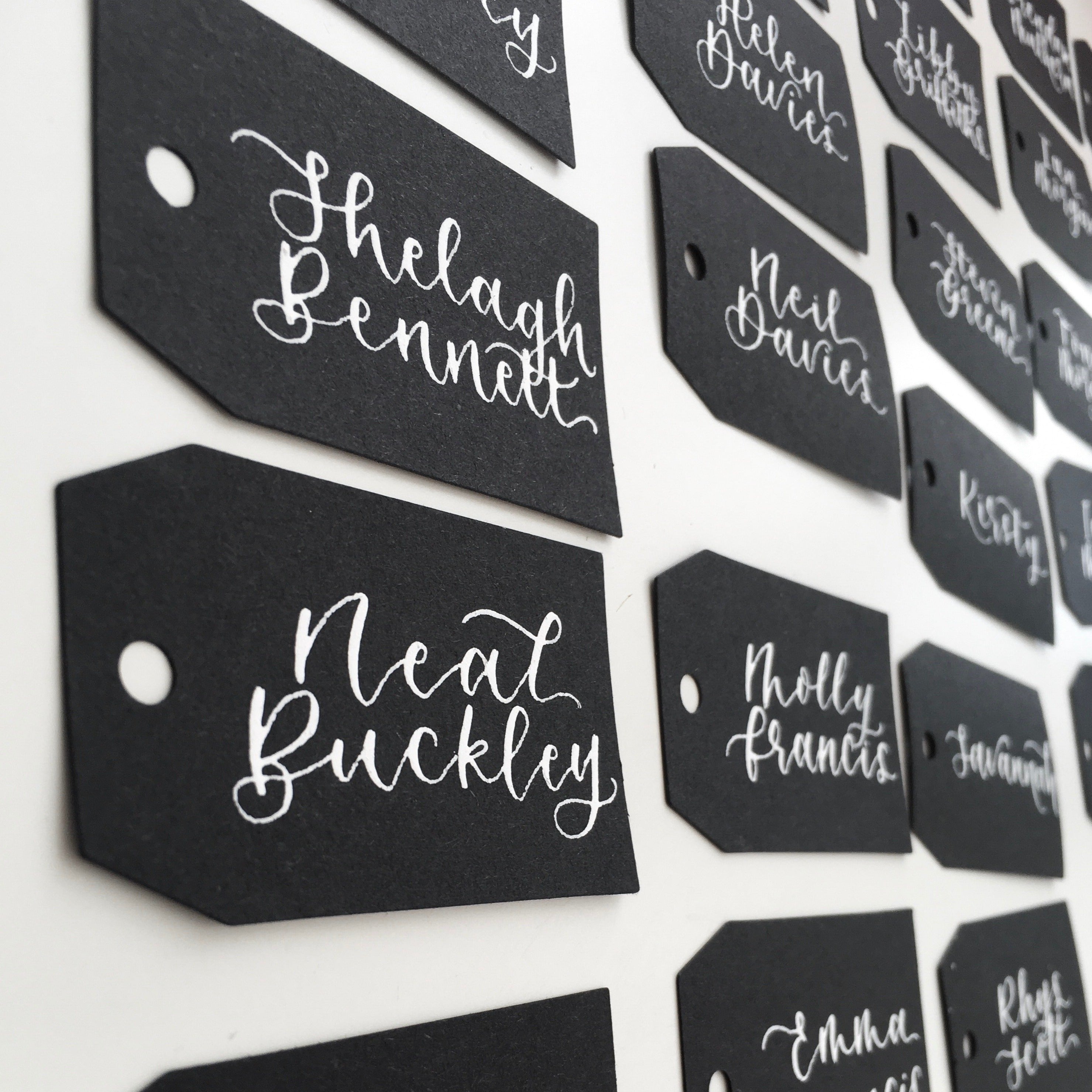 Black Tag Style Place Card