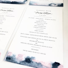Load image into Gallery viewer, Pink &amp; Blue Watercolour Menu