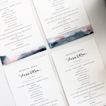 Load image into Gallery viewer, Pink &amp; Blue Watercolour Menu
