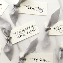 Load image into Gallery viewer, Grey Silk Place Cards