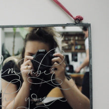 Load image into Gallery viewer, Hand Engraved Modern Calligraphy Mirror