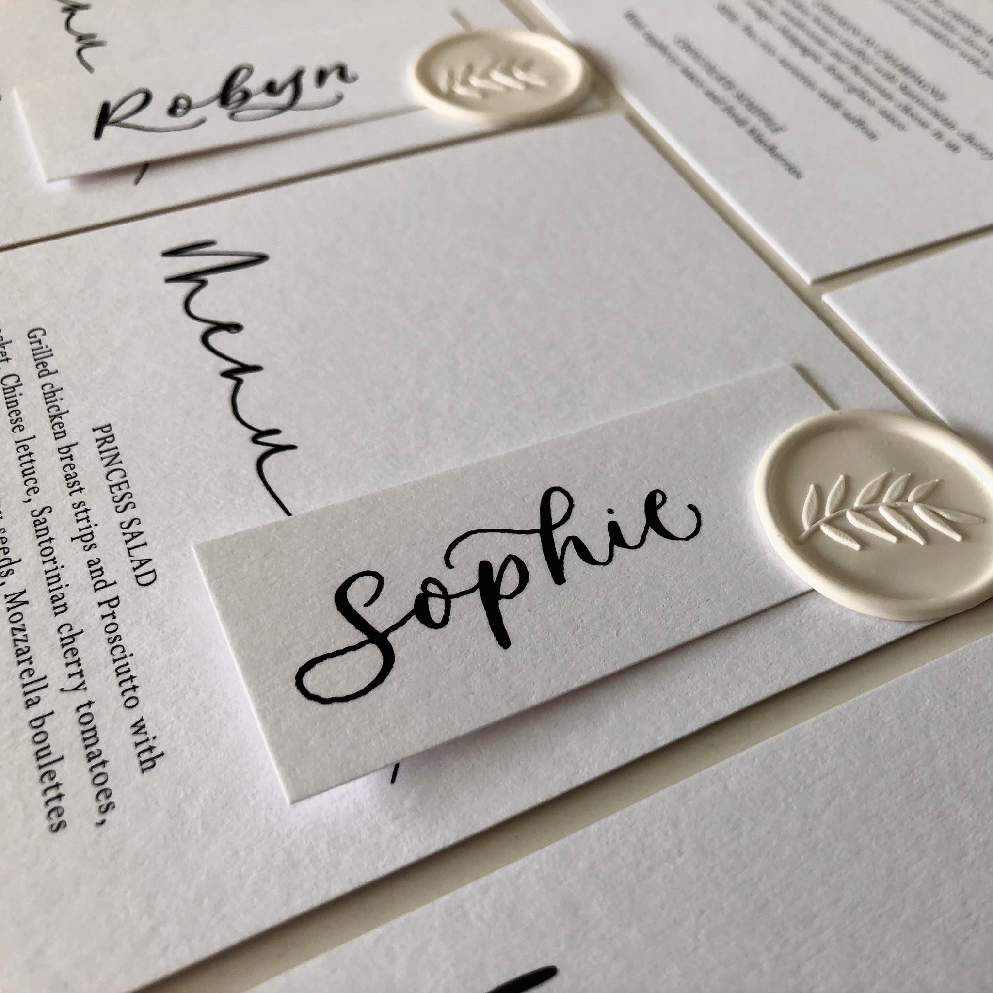 place card menu combo