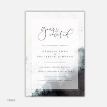 Load image into Gallery viewer, black watercolour wedding invitation