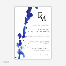 Load image into Gallery viewer, Blue Watercolour Wedding Invitation