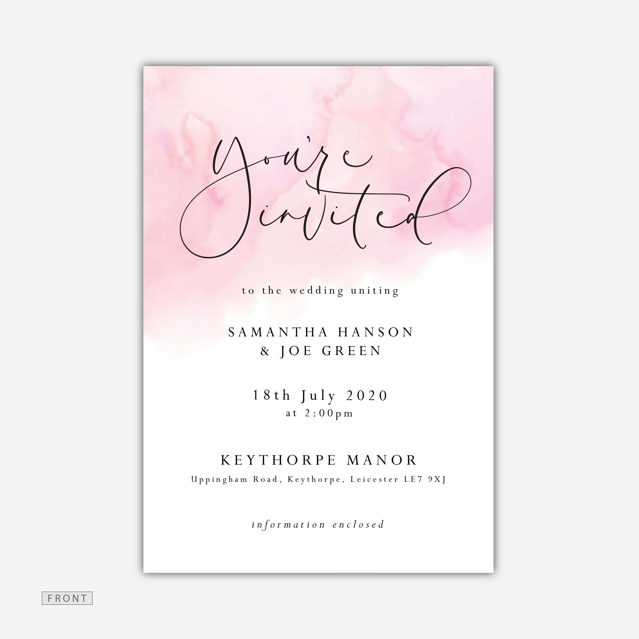 Pink Watercolour Invitation
