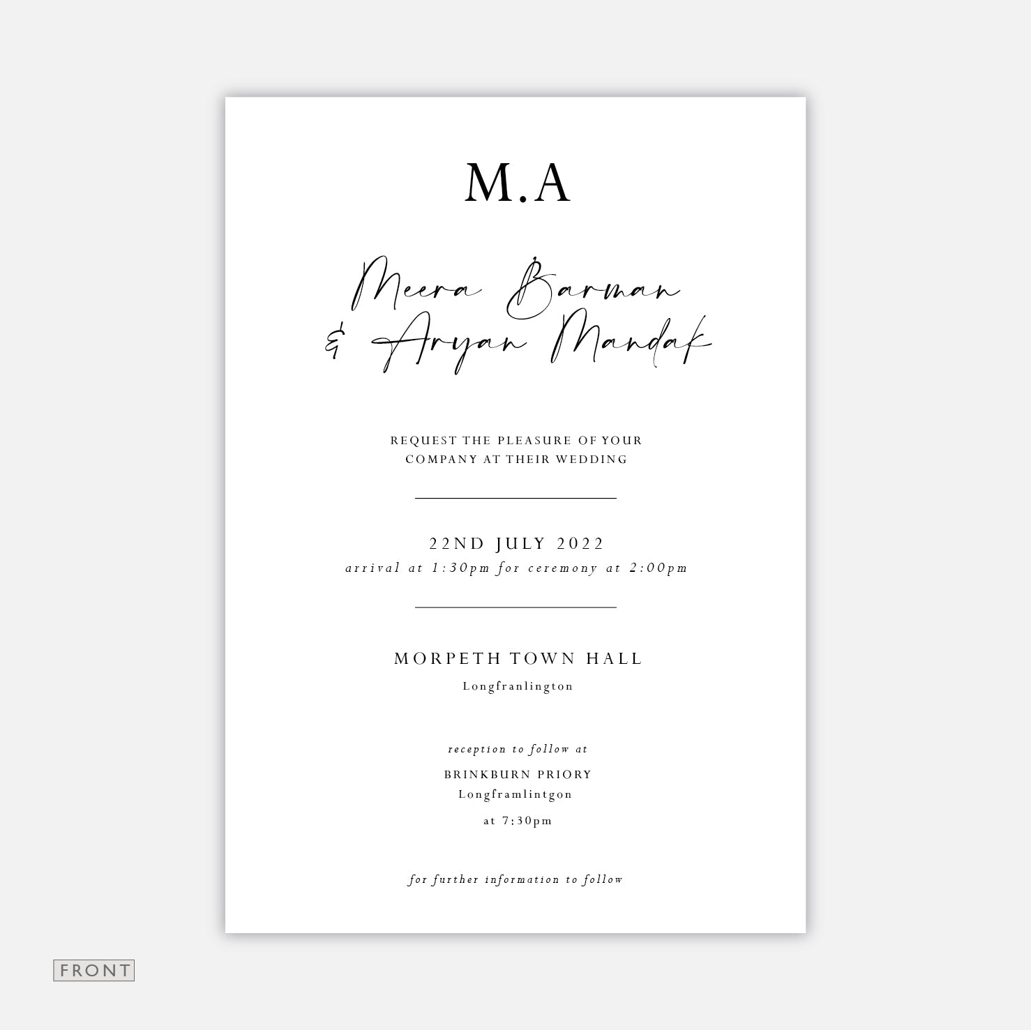 Modern Monogram - Wedding Invitation