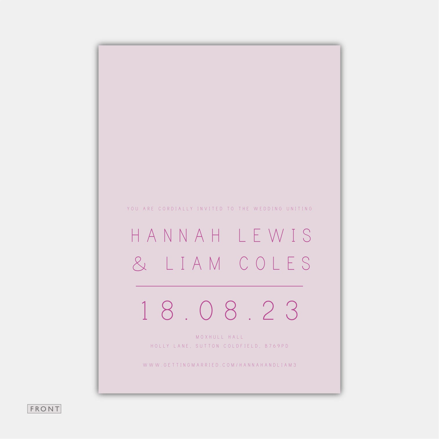 Pink Contrast Wedding Invitation