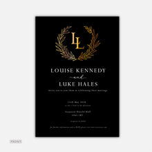 Load image into Gallery viewer, Monogrammed Wreath Wedding Invitation