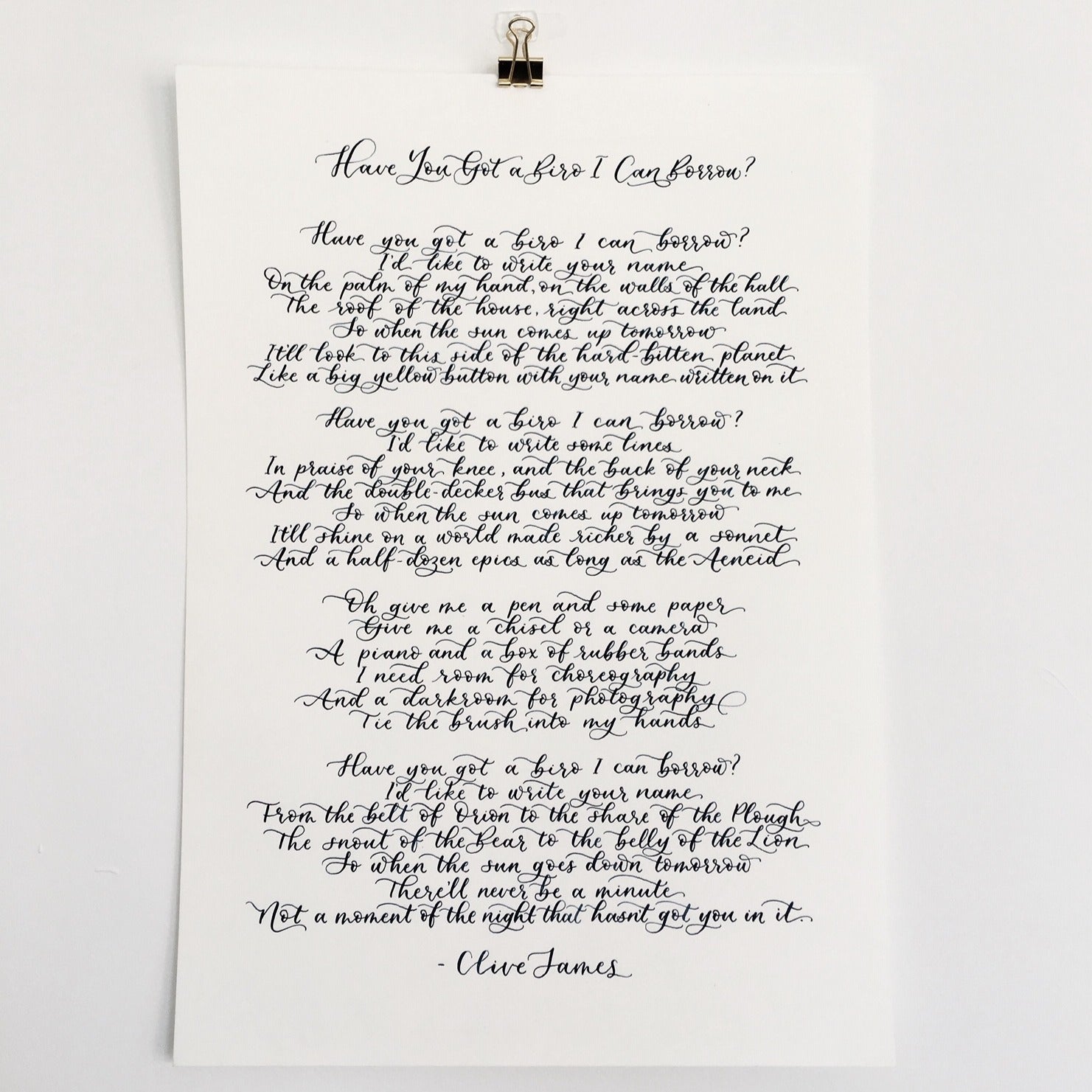 modern calligraphy poem