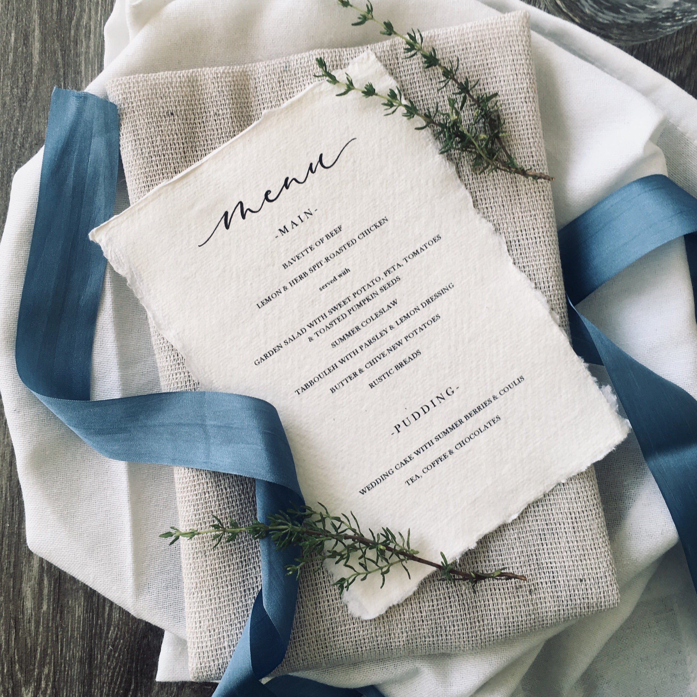 Cotton Rag Menu