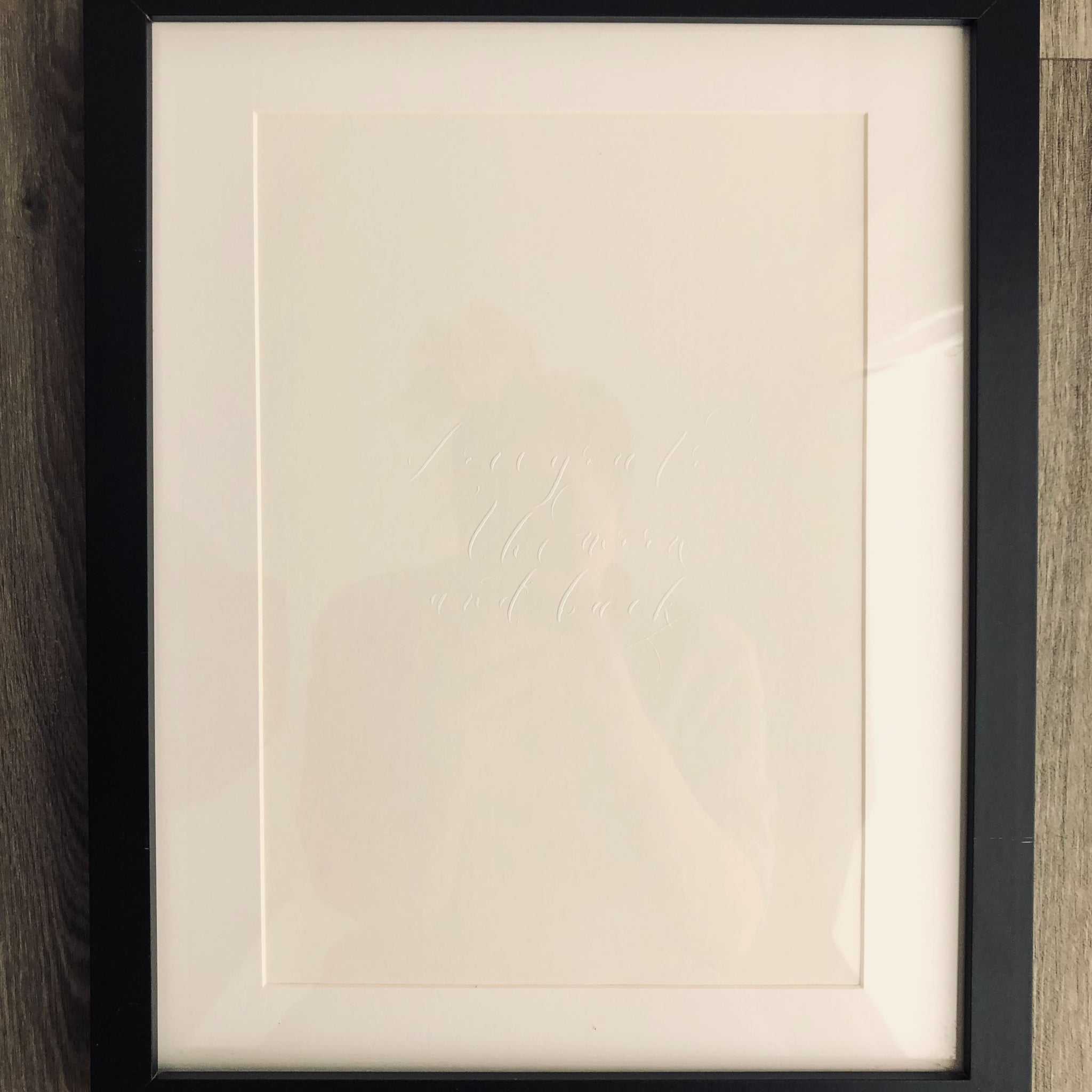 framed calligraphy white