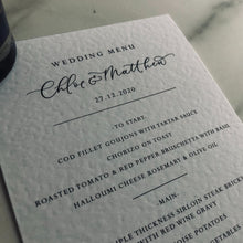 Load image into Gallery viewer, wedding menu