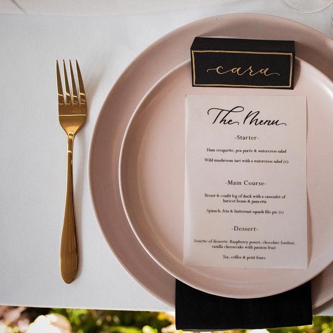 Soft Vellum Wedding Menu