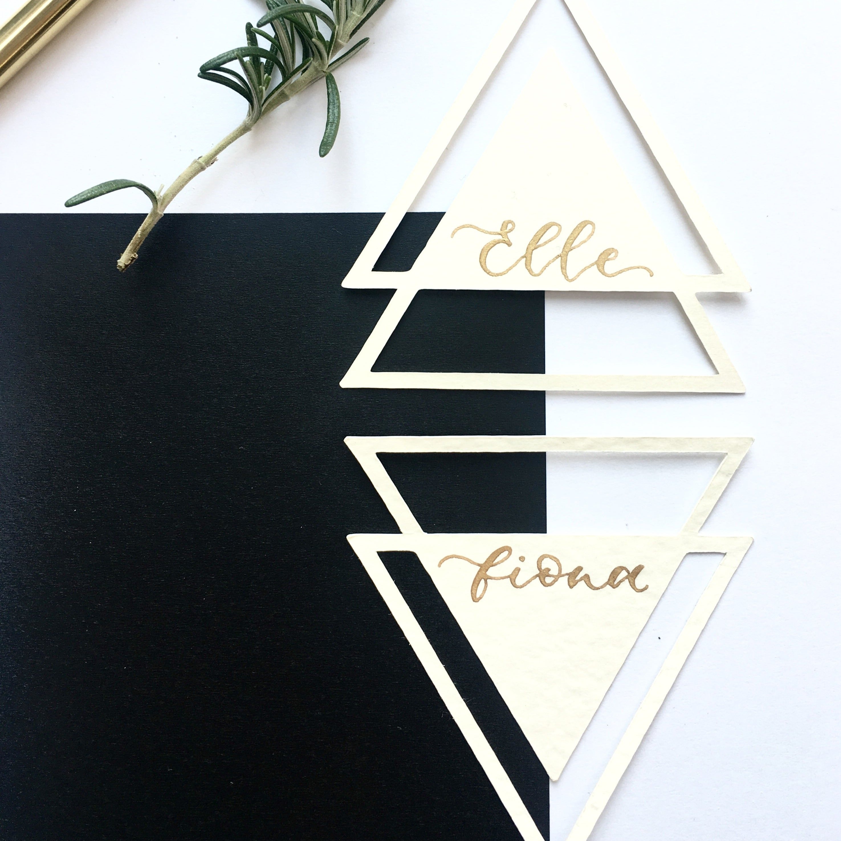 Geometric Card Place Cards