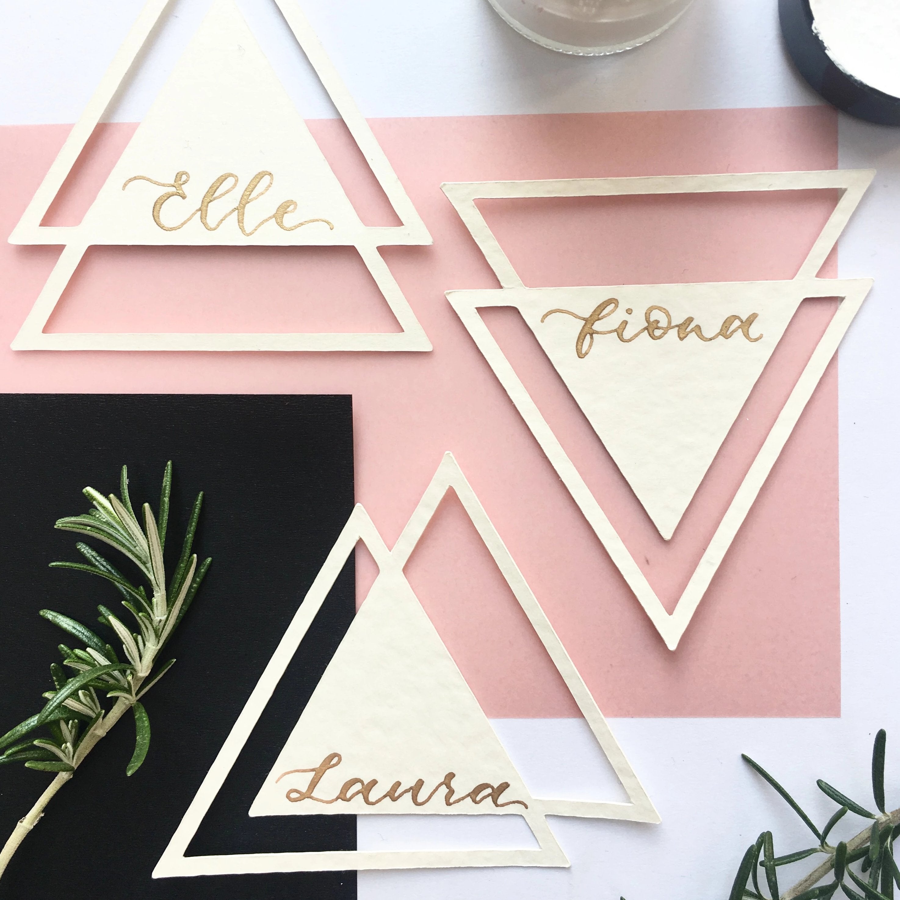 Geometric Card Place Cards