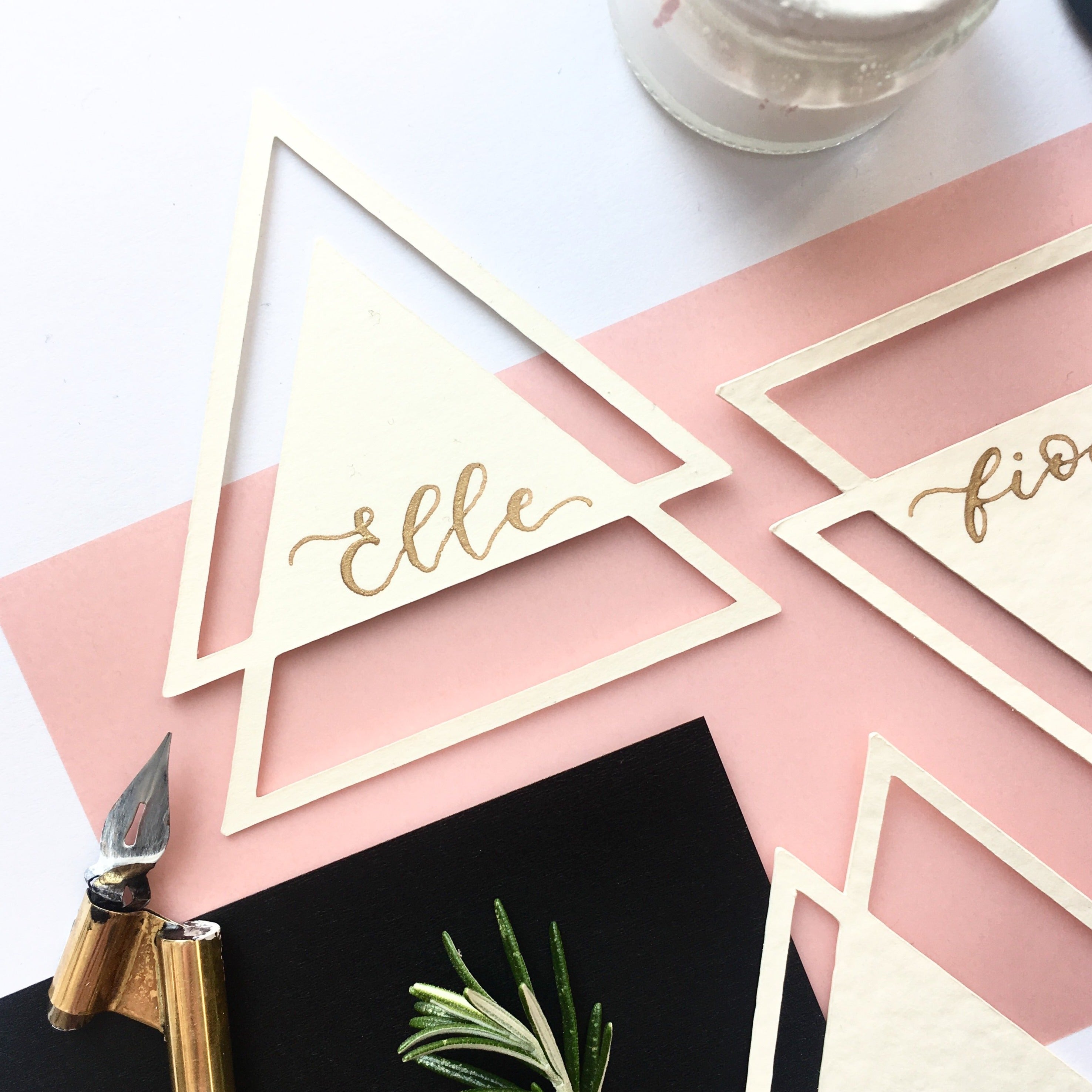Geometric Card Place Cards