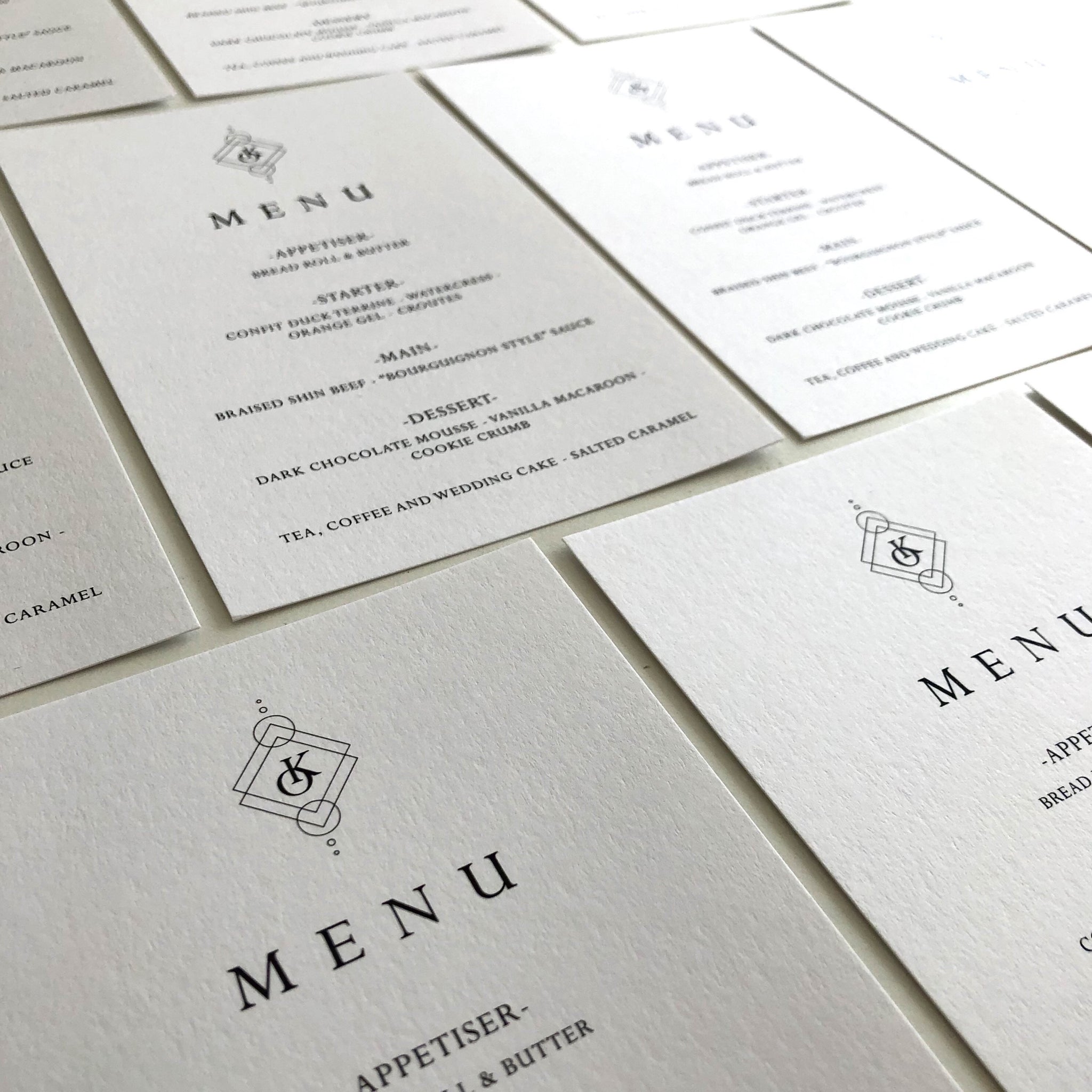 Monogrammed menu