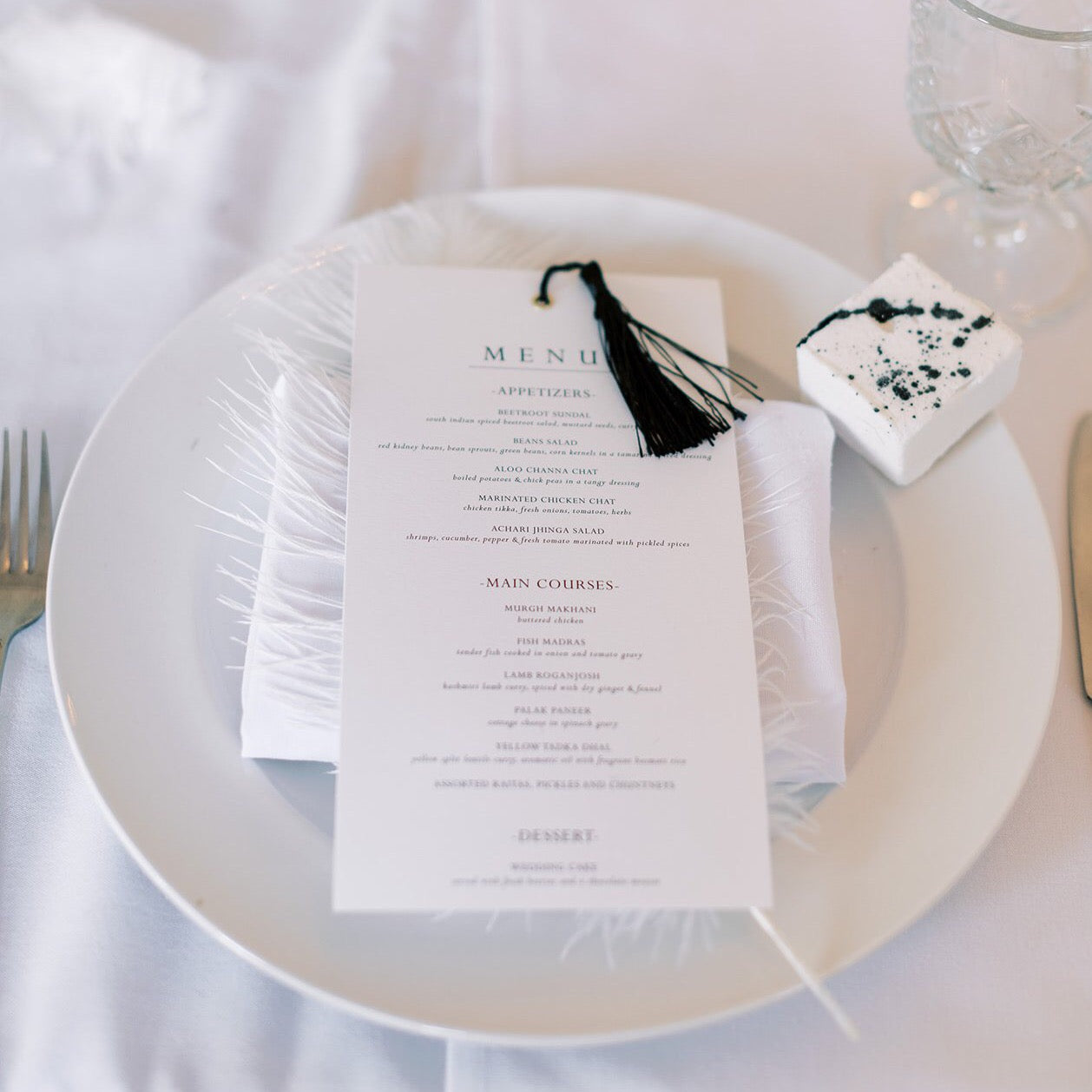 Wedding menu white 