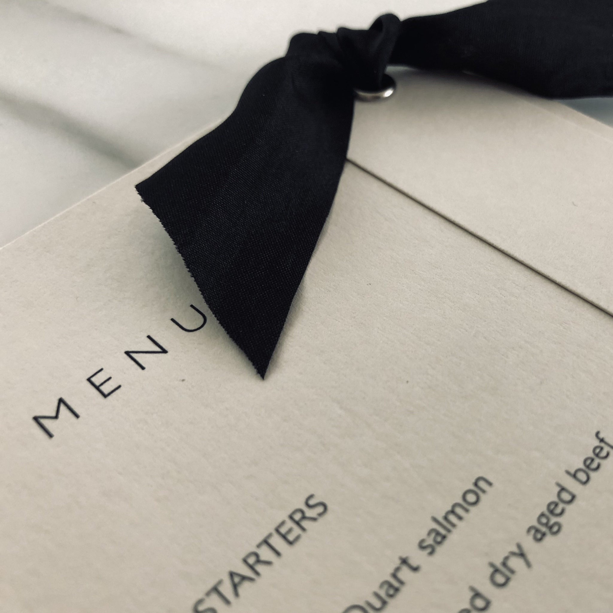 Black silk ribbon wedding