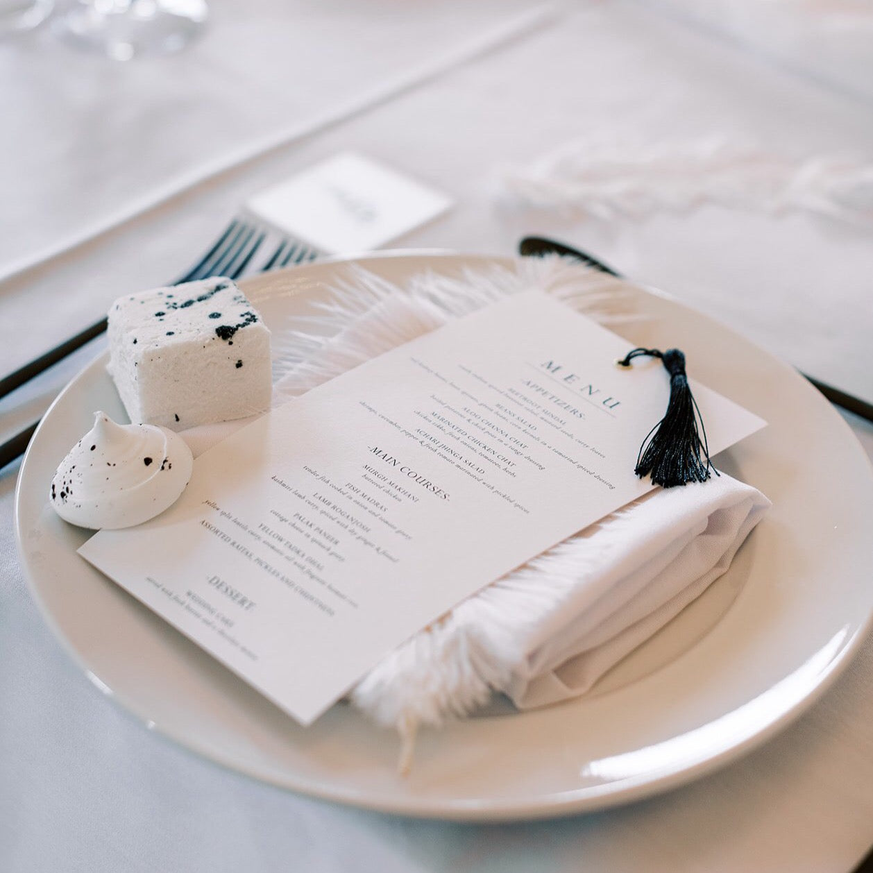 Tassel menu wedding