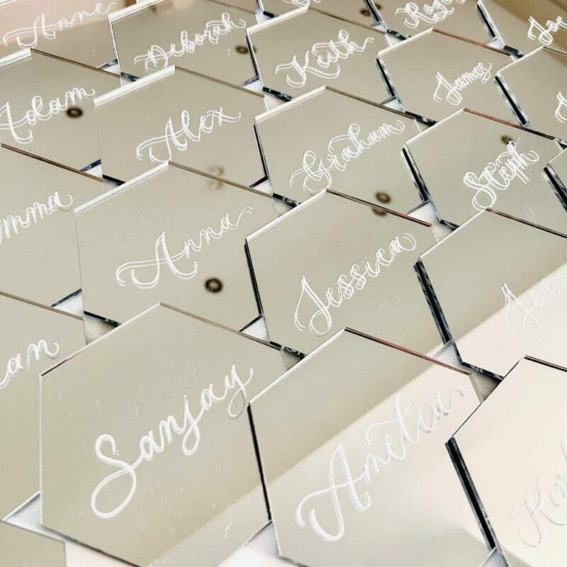 Hexagonal Mirrored Place Cards - Image 2