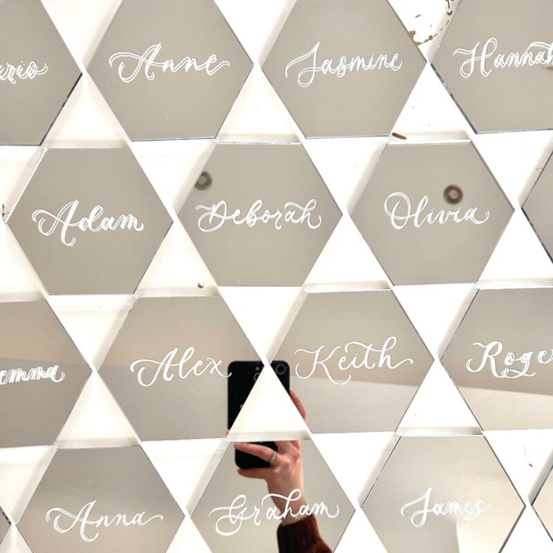 Hexagonal Mirrored Place Cards - Image 3