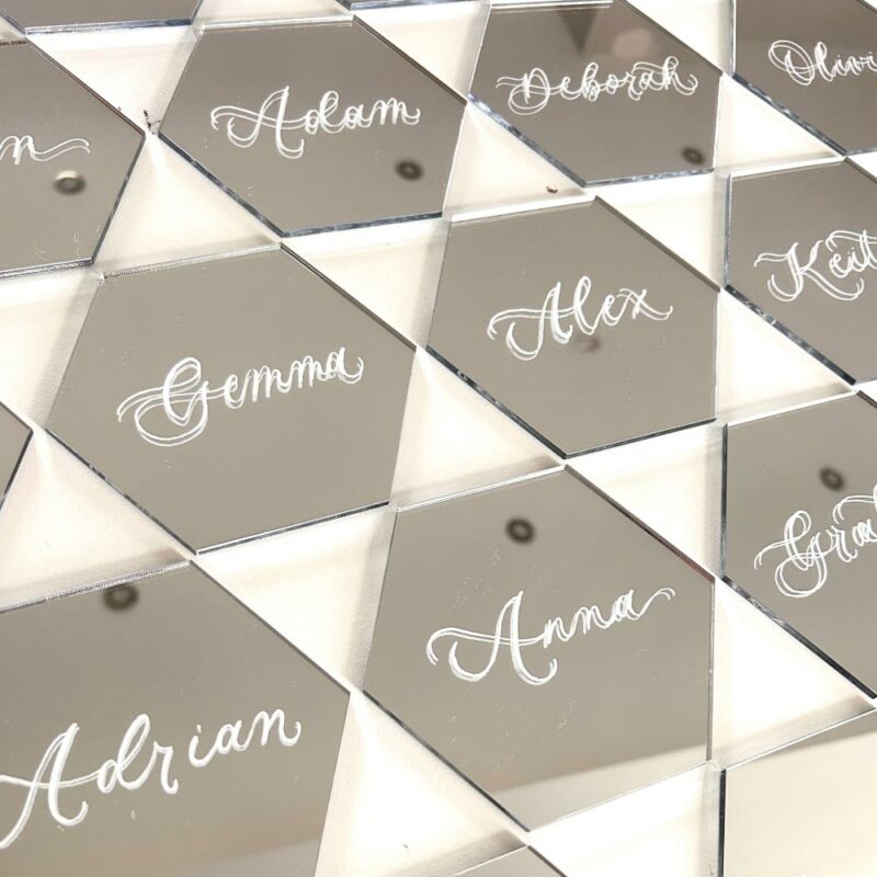 Hexagonal Mirrored Place Cards - Image 4